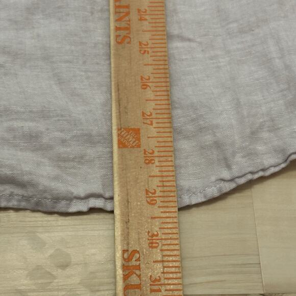 Tahari 1X Top Tunic Linen Button Down Long Sleeve Roll Tab Taupe Coastal Lagum - Picture 8 of 8